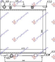 ΨΥΓΕΙΟ ΝΕΡΟΥ 1.4-1.6 ΒΕΝΖΙΝΗ ΜΗΧΑΝΙΚΟ(380x390) για PEUGEOT 207 06-14