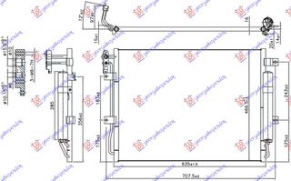 ΨΥΓΕΙΟ A/C 3.0 TD ΠΕΤΡΕΛΑΙΟ 2010- (635x466x16) για LAND ROVER DISCOVERY 05-14
