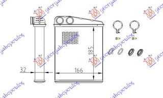 ΨΥΓΕΙΟ ΚΑΛΟΡΙΦΕΡ (B) +/-ΑC (183x160) για MINI CABRIO (R57) 08-10