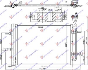 ΨΥΓΕΙΟ A/C 1.4/1.6/1.8 ΒΕΝΖΙΝΗ 09- (484x353x16) για OPEL MERIVA 03-10