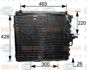 ΨΥΓΕΙΟ A/C 2.0-2.3i (53.8x43.5) για MERCEDES E CLASS (W124) 85-92