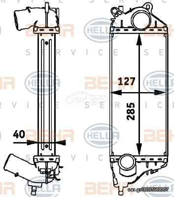 ΨΥΓΕΙΟ INTERCOOLER 1.4 D ΠΕΤΡΕΛΑΙΟ (285x125x40) για MINI COOPER/ONE (R50/R53) 02-06