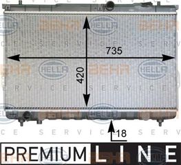 ΨΥΓΕΙΟ 2.0 CRDI +/- A/C ΜΗΧ.(72.6x40.3)ΣΩΛΗΝΑΚΙ 8ΜΜ ΦΤΕΡΟ για HYUNDAI SANTA FE 00-05