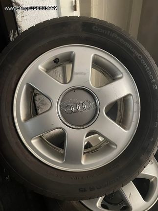 AUDI Ζαντολάστιχα Ζάντες αλουμινίου Γνήσιες 6x15 - 5x112 / Ελαστικά 205/60R15 Continental