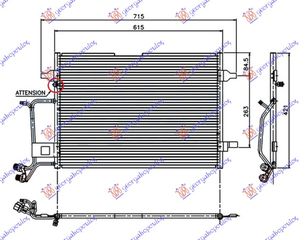 ΨΥΓΕΙΟ A/C ΒΕΝΖ-ΠΕΤΡ (94-96) (56.5x42) ΜΕ ΒΑΛΒΙΔΑ για VW PASSAT 97-00