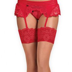 Obsessive Stocking with Red Lace Top-thumb-2