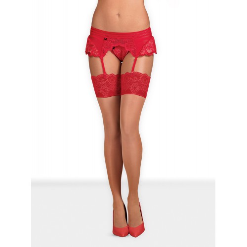 Obsessive Stocking with Red Lace Top