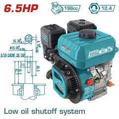 Κινητήρας Βενζίνης TOTAL 196cc - 6.5HP Σφήνα 19mm ( TGEN16821 )
