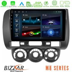 Bizzar M8 Series Honda Jazz 2002-2008 (Manual A/C) 8core Android12 4+32GB Navigation Multimedia Tablet 9″
