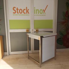 Πάγκος εργασίας τραπέζι με την μία πλευρά κλειστή, 75 Χ 70 Χ 91 εκ. Καινούριο - Κατασκευή μας! Ποιότητα & Τιμή Stockinox