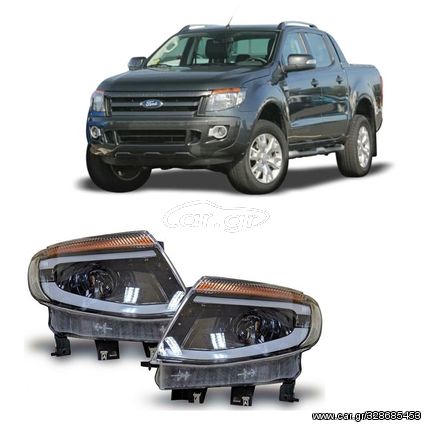 Ζευγάρι μαρκέ μπροστινά φανάρια FULL LED Ford Ranger (T6) 2012-2016 