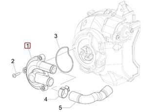 Καπάκι Αντλίας Νερού Aprilia Atlantic 125 4T 2003-2006 ZD4SP0/ZD4SPA 486237