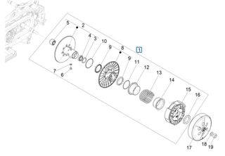 Τροχαλία Φυγοκεντρικού Κομπλέ Vespa GTS 300 Super Sport 4V ie  E3 ZAPM45200 2009-2013 CM316301