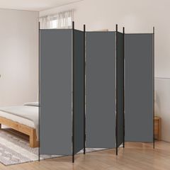 Διαχωριστικό Δωματίου με 5 Πάνελ Ανθρακί 250x200 εκ. από Ύφασμα 350188