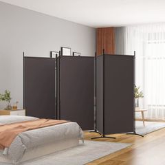 Διαχωριστικό Δωματίου με 5 Πάνελ Καφέ 433x180 εκ. από Ύφασμα 350267