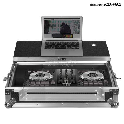 UDG GEAR U92017SL Ultimate Flight Case Pioneer DDJ-SB2/ SB3/ DDJ-400 Silver Plus (Laptop Shelf)