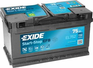 Exide EL752 Μπαταρία Αυτοκινήτου EFB Start-Stop 12V 75Ah/730A Δεξιά