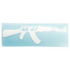 Αυτοκόλλητο όπλο Ak-47 ανάγλυφο άσπρο