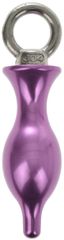 Pink Metallic Anal Plug With Ring 7.6 Cm-thumb-1
