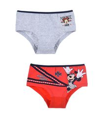 Disney Set 2 παιδικά κυλοτάκια Minnie Mouse, βαμβακερά, Χρώμα Κόκκινο