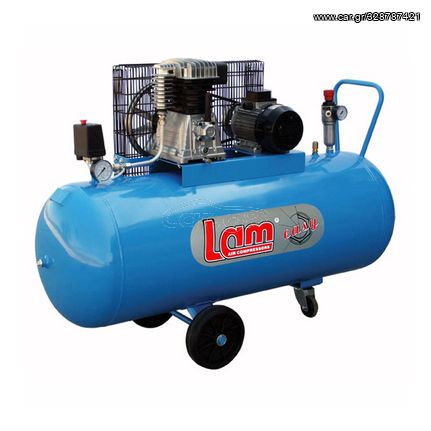 Αεροσυμπιεστής 200lt LAM 200/3T/EASY 380V δικύλινδρος με Ιμάντα 3 HP ( 200/3T/EASY )