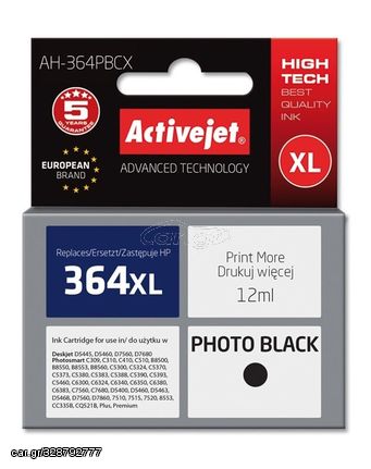 Activejet AH-364PBCX HP Printer Ink, Compatible with HP 364XL CB322EE;  Premium;  12 ml;  black, photo.