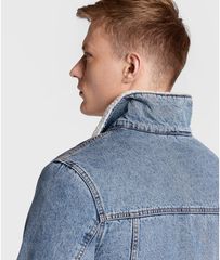 Jacket jean με γουνα-thumb-2