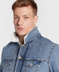 Jacket jean με γουνα-thumb-3