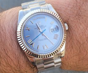 Rolex replica daydate γαλάζιο αντιγραφη