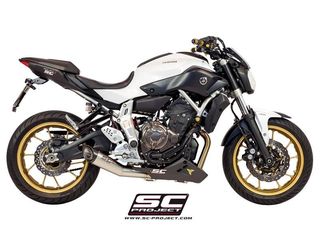 Sc Project Ολόσωμη Εξάτμιση 2-1 S1 Silencer Brused S.Steel/Carbon End Yamaha MT 07 2013 - 2016 Euro3(Η Τιμή ειναι ενδεικτική,Ρωτήστε μας για την προσφορά μας)