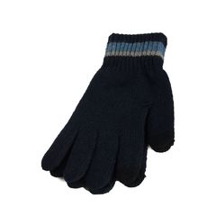 Unisex πλεκτά γάντια αφής navy  - 20091-bl