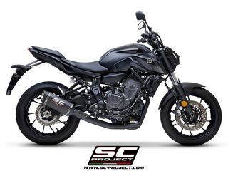 Sc Project Ολόσωμη Εξάτμιση 2-1 SC1-S Full Carbon Mαύροι Λαιμοί  Yamaha MT 07 2021 - 2023 Racing Version