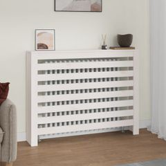 vidaXL Κάλυμμα Καλοριφέρ Λευκό 108,5x19x84 εκ. από Μασίφ Ξύλο Πεύκου