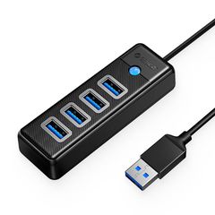 Orico USB 3.0 Hub 4 Θυρών USB-A Μαύρο 0.15m PW4U-U3-015-BK-EP