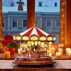 ★Deluxe Χριστουγεννιάτικο Carousel Επιτραπέζιο 44cm Ύψος, με 240 LEDs και 20 Χριστουγεννιάτικες Μελωδίες!!★