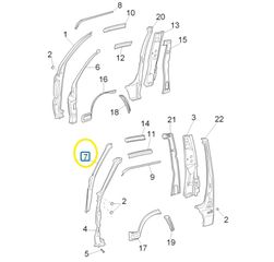 Κολώνα Αριστερή Εσωτερική Piaggio Porter Maxxi D120 E5 - 2011-2015 ZAPS90AK ZAPS90DK 6102487Z14000