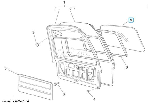 Τζάμι Πίσω Πόρτας Piaggio Porter D120 E5 - 2010-2015 ZAPS90CK ZAPS90PK B007332