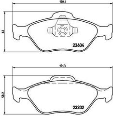 Σετ τακάκια, δισκόφρενα  P24055 1E073323Z D3Y03328ZA D3Y03328ZB D3Y03328ZC DDY23328Z DDY23328Z9C DDY23328ZA DDY23328ZA9C 1101462 1101463 1101464 1128463 1145299 1206064 1236880 1521328 1783839 1911169