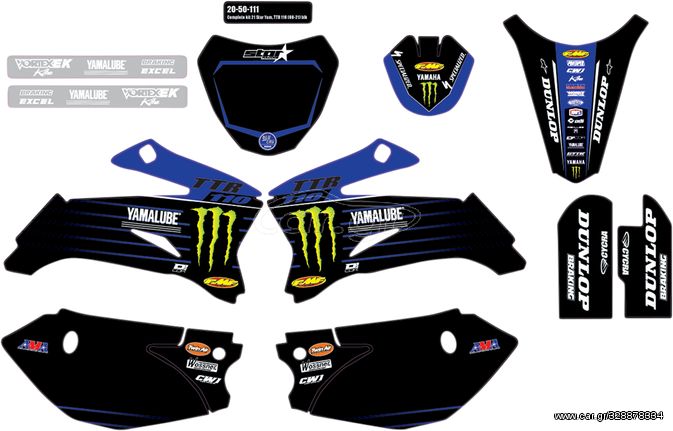 D'COR Visuals D'COR Visuals Πλήρες Σέτ Αυτοκόλλητα ''2021 Star Racing'' YAMAHA TT-R 110 2008-2021