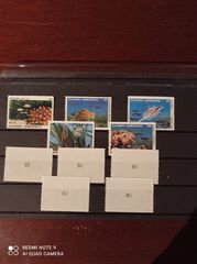 Greece stamps 1988 microscopic sea life imperforate (2 sets), 1 with control numbers,  cat. 110E