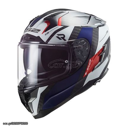 ΚΡΑΝΟΣ FULL FACE CHALLENGER FF327C CARBON ALLOY WHITE/BLUE/RED| LS2