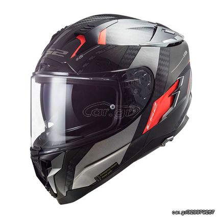 ΚΡΑΝΟΣ FULL FACE CHALLENGER FF327C CARBON ALLOY TITANIUM/CHROME ORANGE| LS2