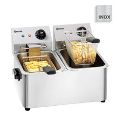 Διπλή Ηλεκτρική Φριτέζα 4+4lt με Βρυσάκι 44,5x52,5x31cm Bartscher A162412E Snack II