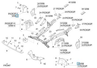 Λασπωτήρας Van Μπροστινού Τροχού Piaggio Porter D120 E5 - 2010-2015 ZAPS90CK ZAPS90PK 7662187Z02000