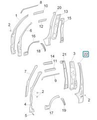 Κολώνα Εξωτερική Αριστερά Piaggio Quargo Diesel 750CC 2004-2006 ZAPP10000 6130287Z01000