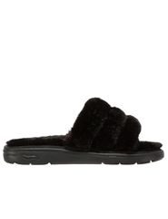 Skechers Lounge Χειμερινές Γυναικείες Παντόφλες με γούνα σε Μαύρο Χρώμα 175105-BBK