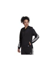 Adidas Sportswear Future Icons 3-Stripes Γυναικεία Φούτερ Ζακέτα με Κουκούλα Μαύρη H57287