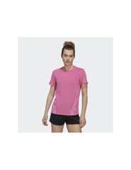 Adidas Γυναικείο Αθλητικό T-shirt Ριγέ Μπορντό HK0494