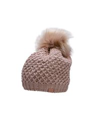 4F Pom Pom Beanie Γυναικείος Σκούφος Πλεκτός σε Ροζ χρώμα H4Z22-CAD014-56S
