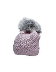 4F Pom Pom Beanie Γυναικείος Σκούφος Πλεκτός σε Λιλά χρώμα H4Z22-CAD014-52S